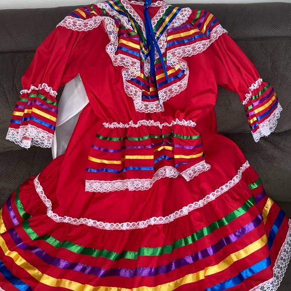 RED FOLKLÓRICO DRESS - Picture 2 of 3